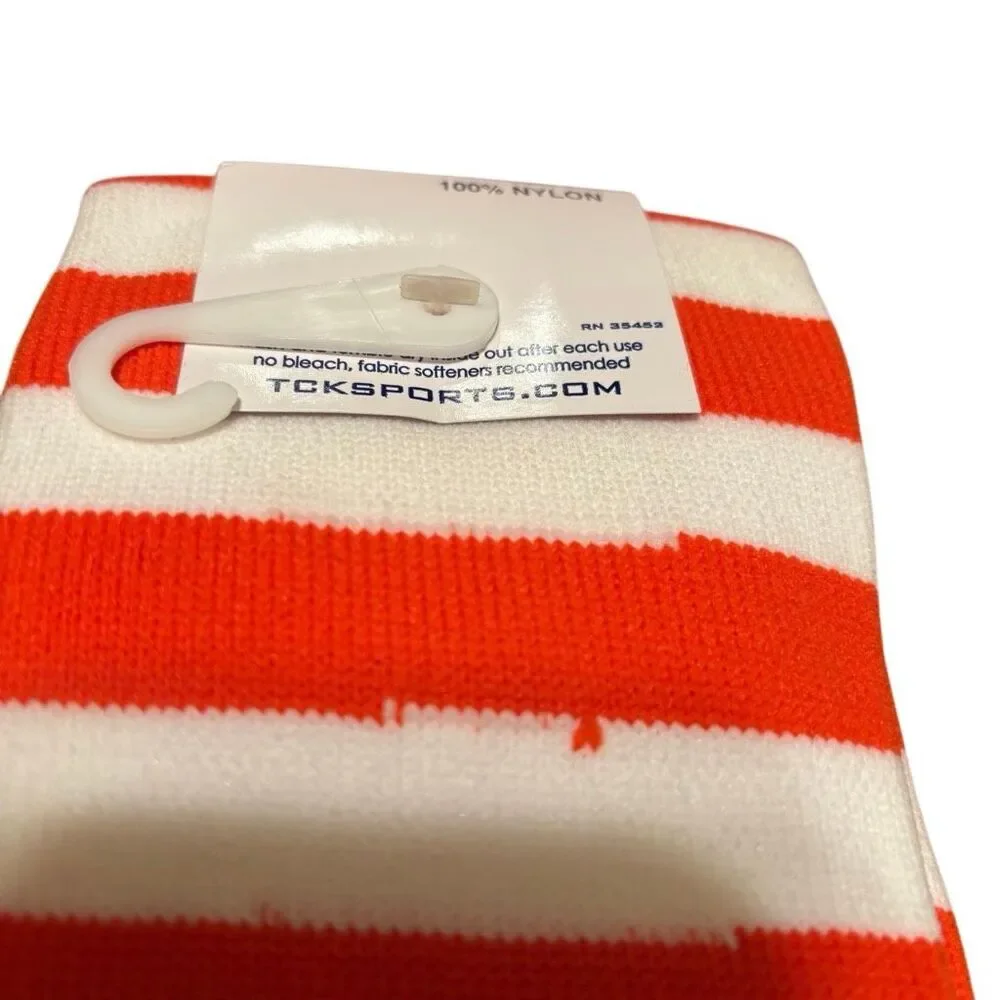 TCK Athletic Soccer Tube Socks ST33-A Large Orange & White *New*
